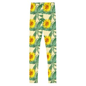 all over print youth leggings white front 6881433137945