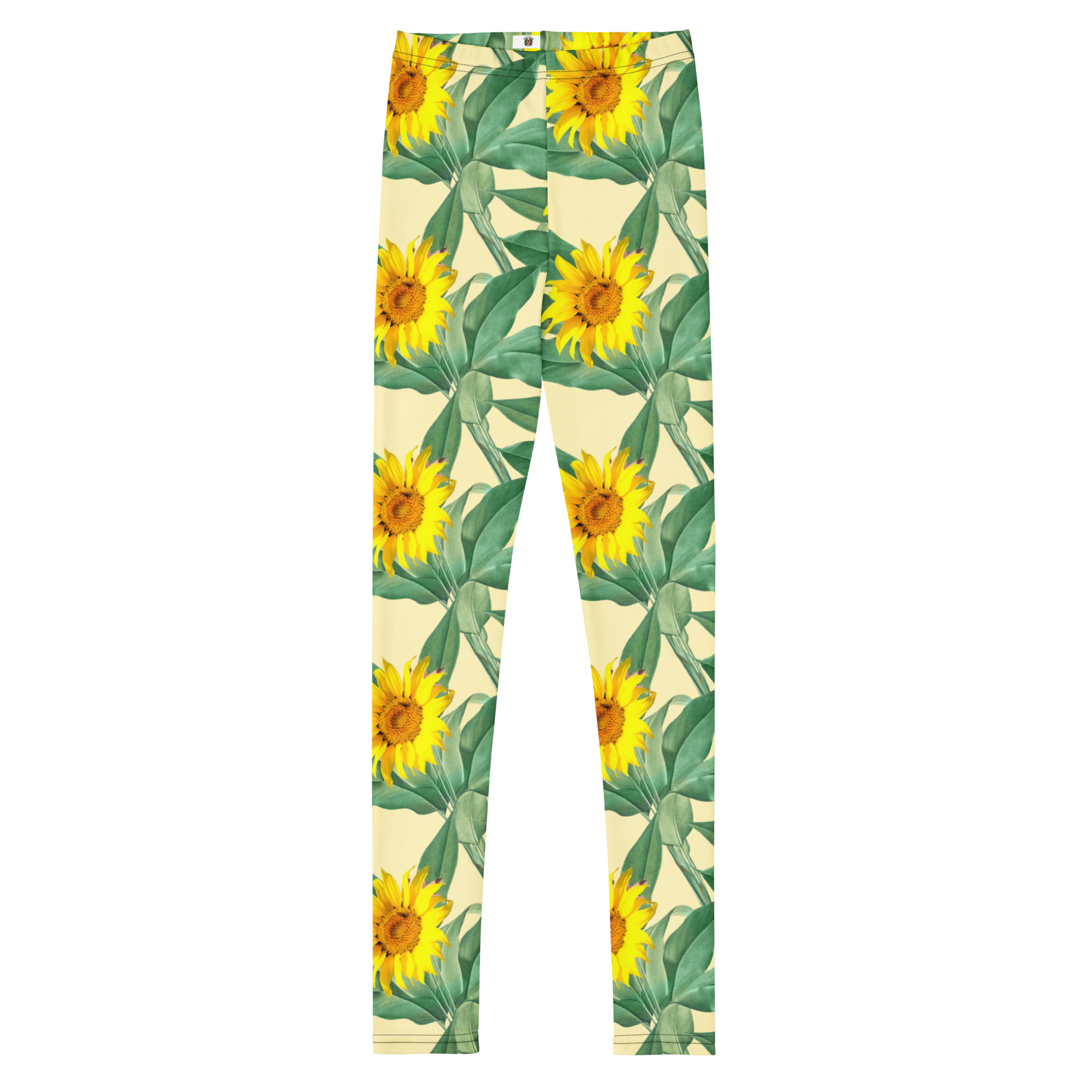 all over print youth leggings white front 6881433137945