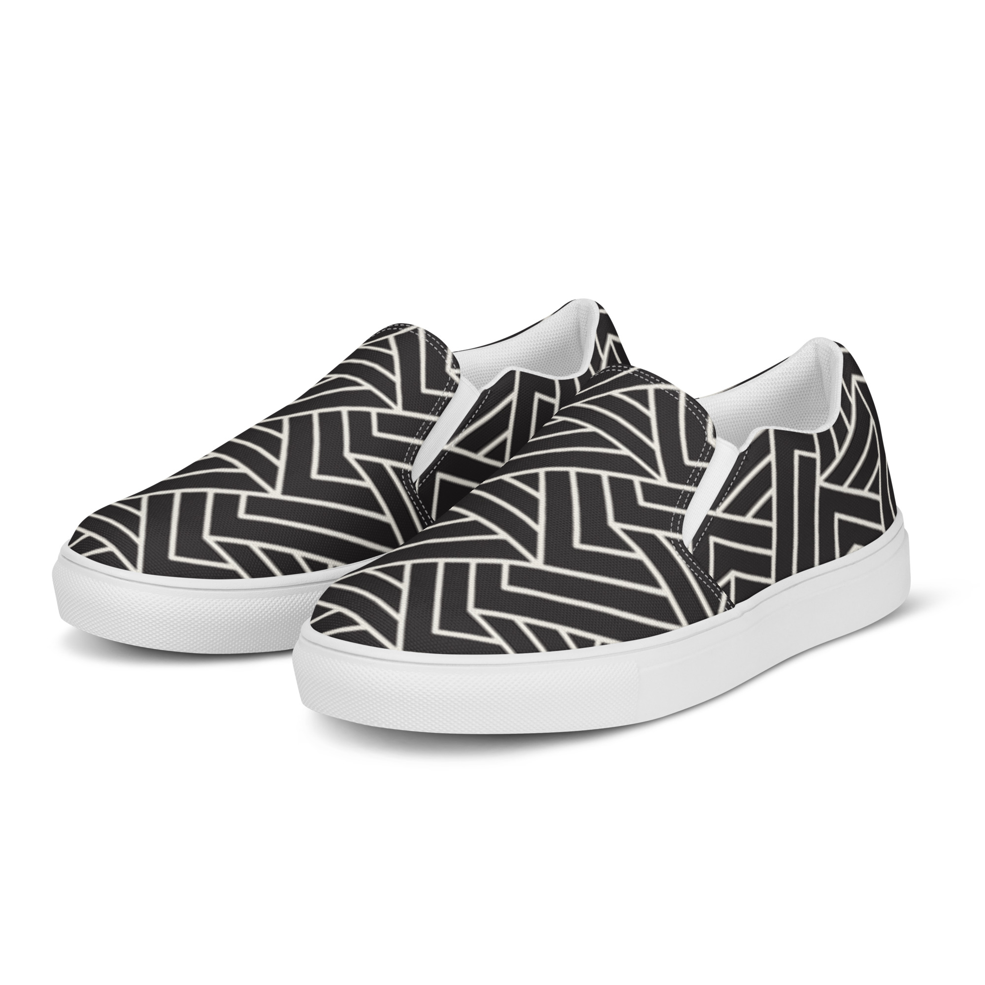 mens slip on canvas shoes white left front 68a63f02b2d46