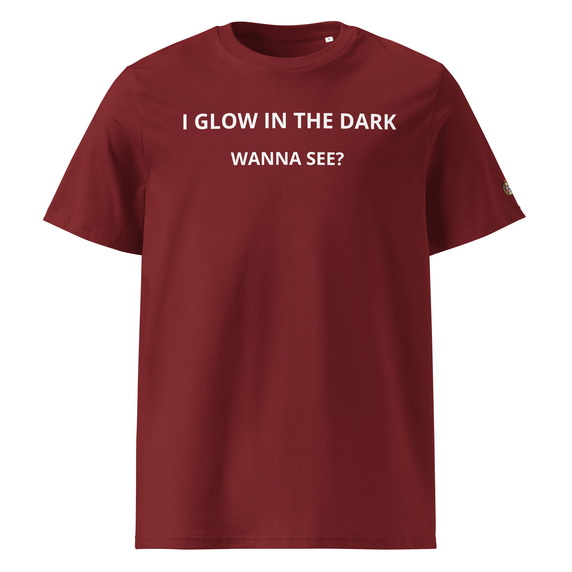unisex organic ribbed neck t shirt burgundy front 68acd9e62aa9c