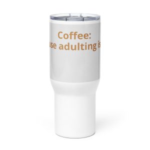 travel mug with a handle white 25 oz front 68bcaf3f61821